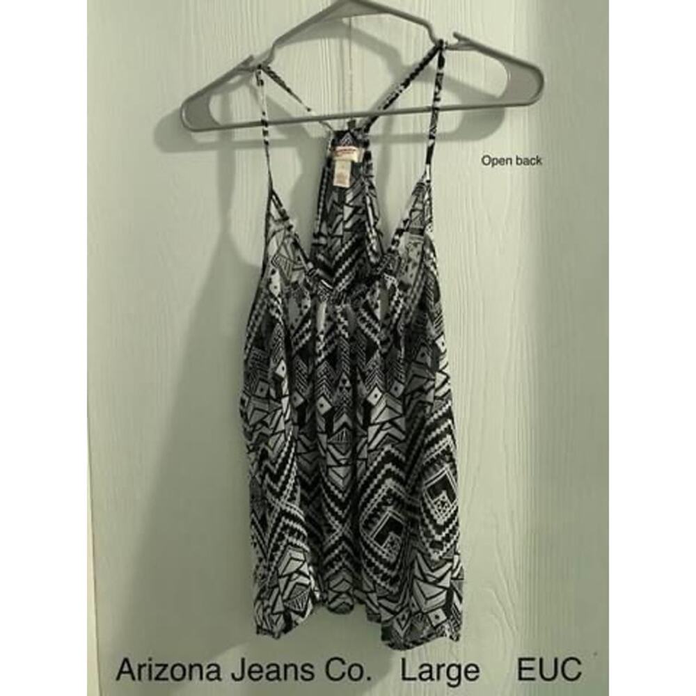 Arizona Jean Co Racerback Spaghetti Strap Tank Sleeveless Shirt size large